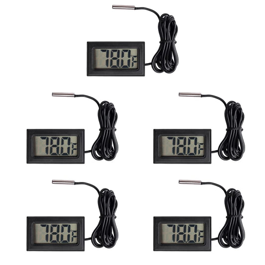 5 Pcs Fridge/Freezer Digital LCD Thermometers, with Probe